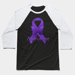 Purple Awareness Ribbon: Survivor Baseball T-Shirt